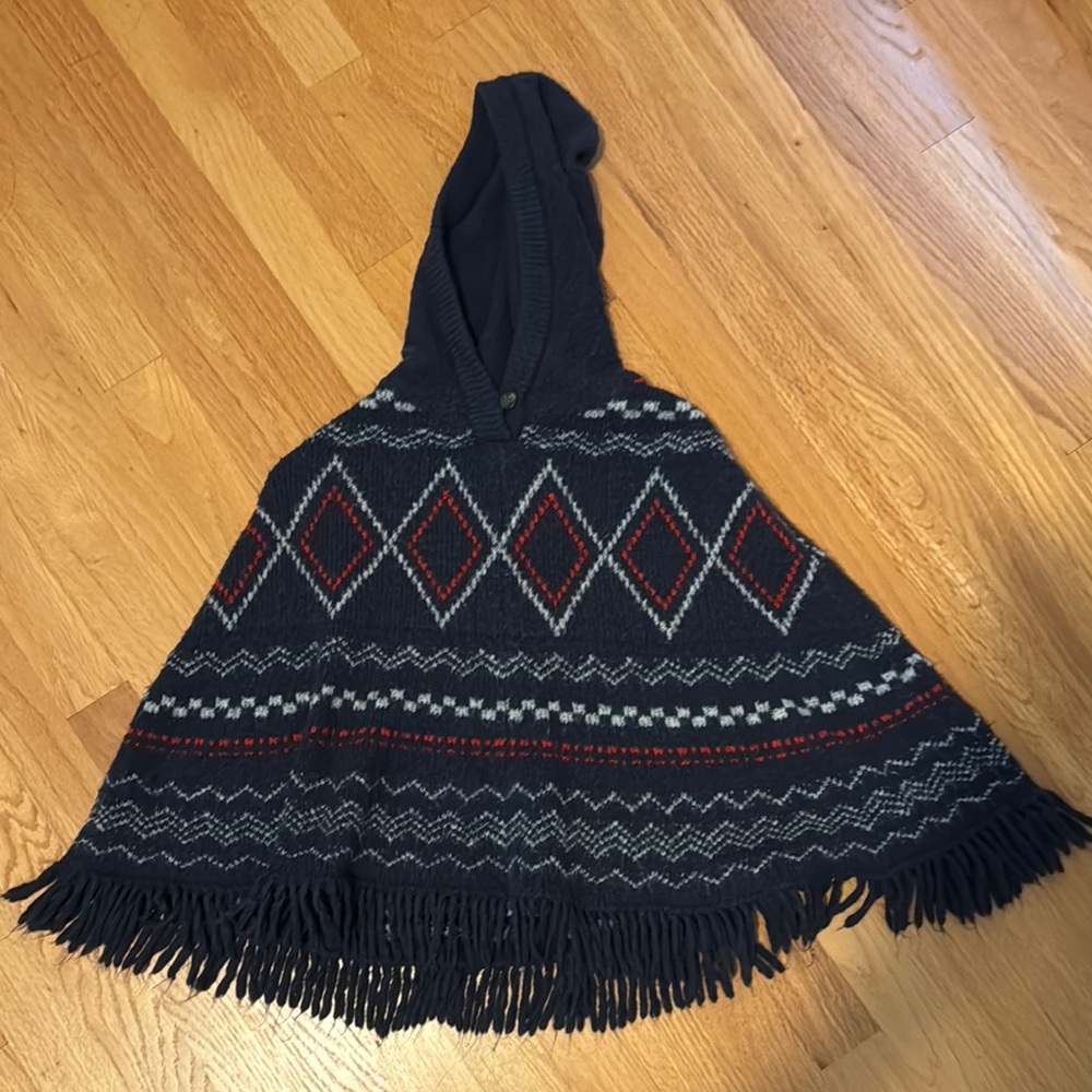 OshKosh B'gosh Blue and Red Shrug Sweaters with Geometric Patterns